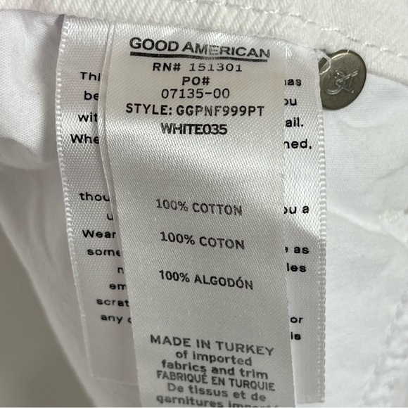 Good American Good ‘90s Duster Natural Fray In White035 Jeans Size 2/26 Women - Picture 11 of 16